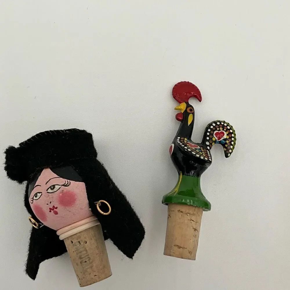 VINTAGE Hand painted Wine Corks Set of 3 - Picture 2 of 6